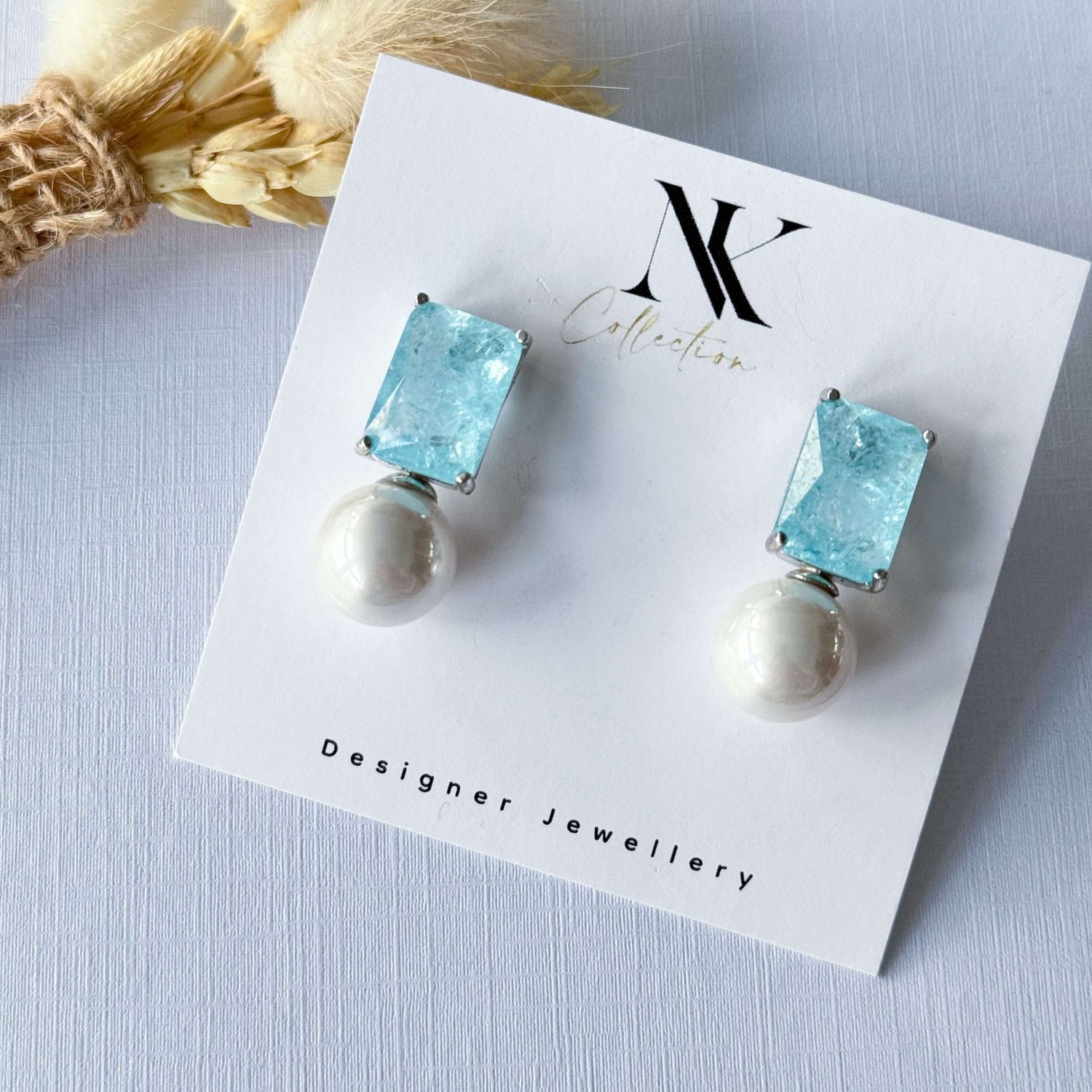 Doublet Stone Pearl Drop – Aqua