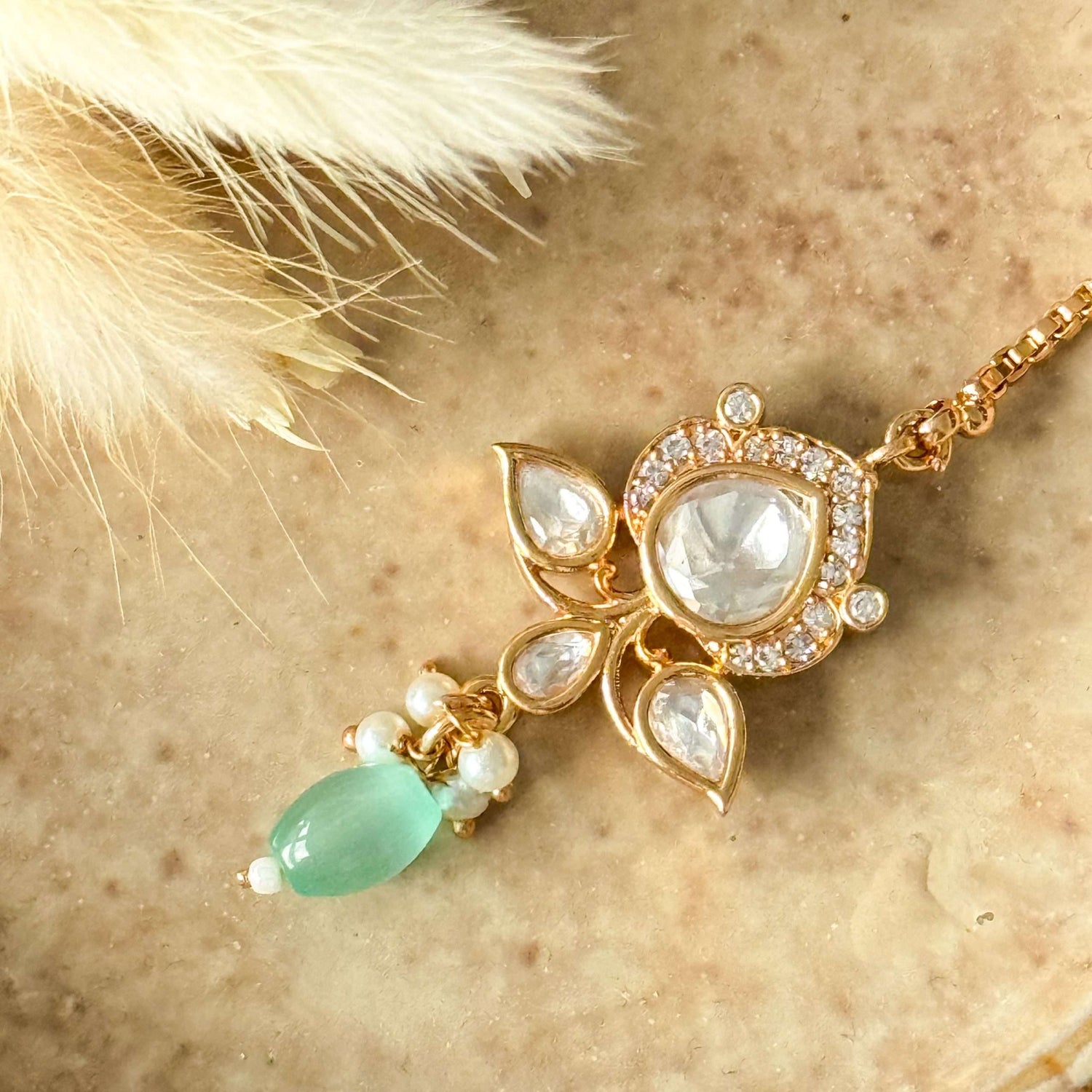 Maha Jhumke Set- Mint