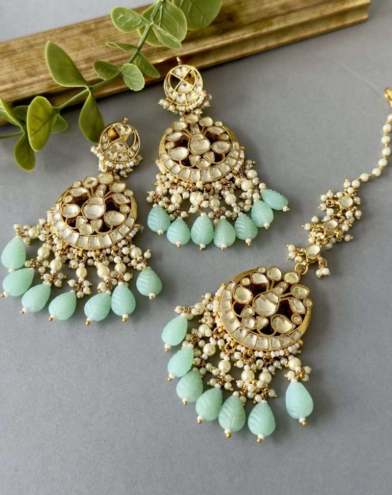 Kundan Mint Tikka Set - nk collection