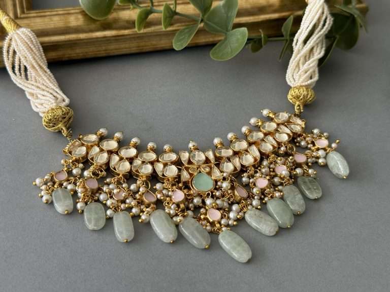 Kundan Pastel Delicate Choker - nk collection