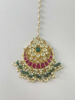 Kundan Ruby Green Tikka - nk collection