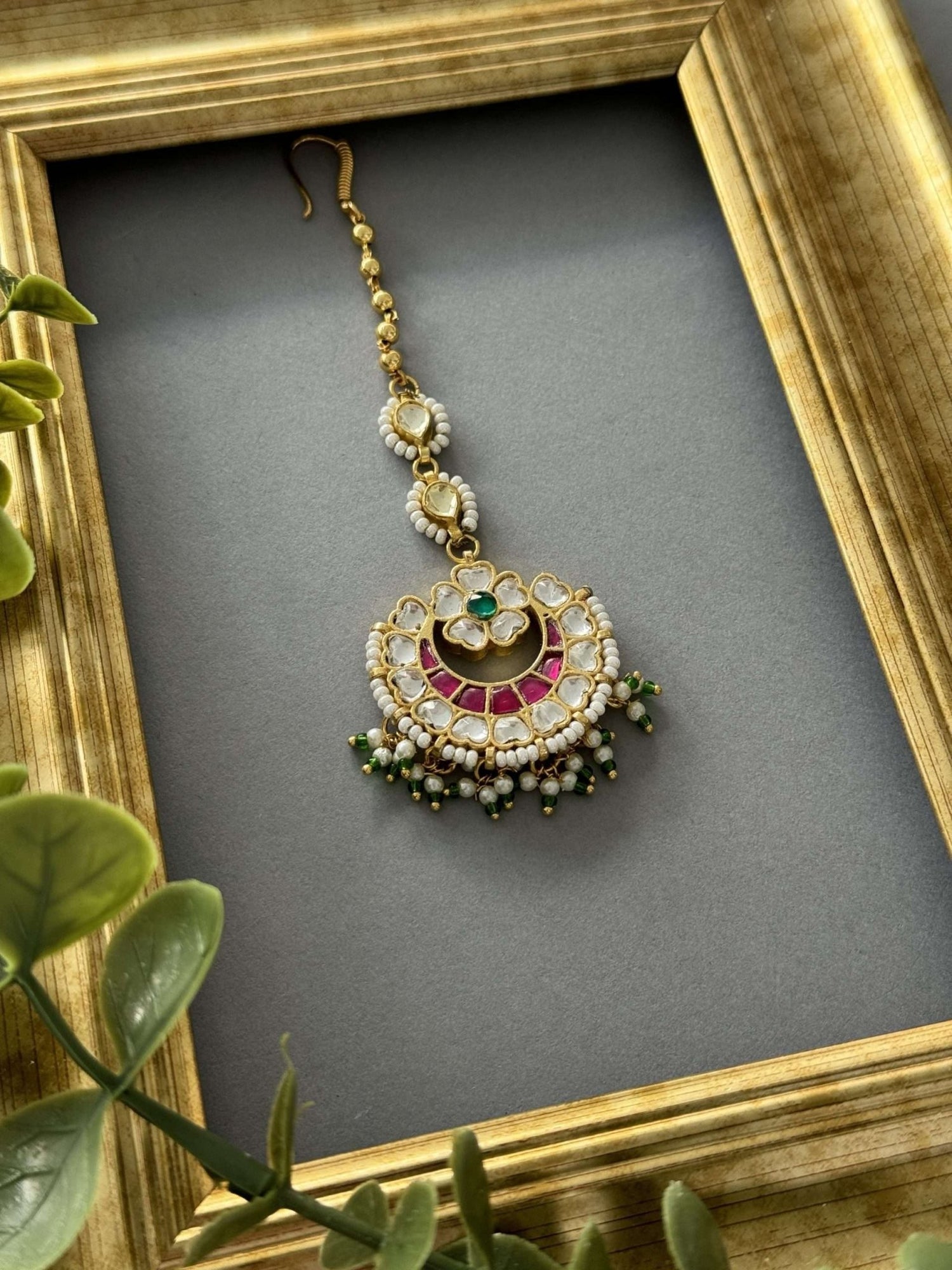 Kundan Tikka – Ruby Crescent - nk collection