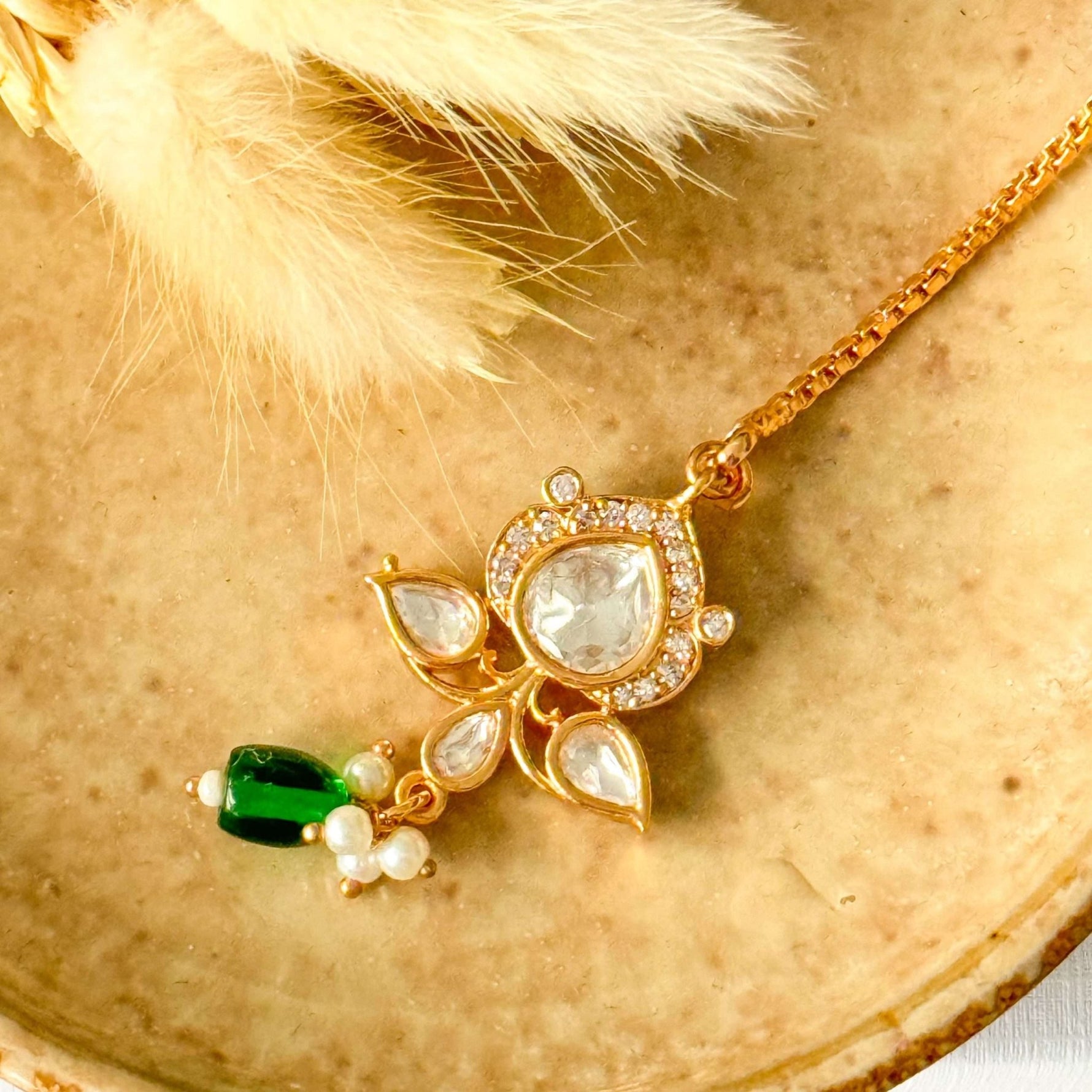 Maha Jhumke Set – Green - nk collection