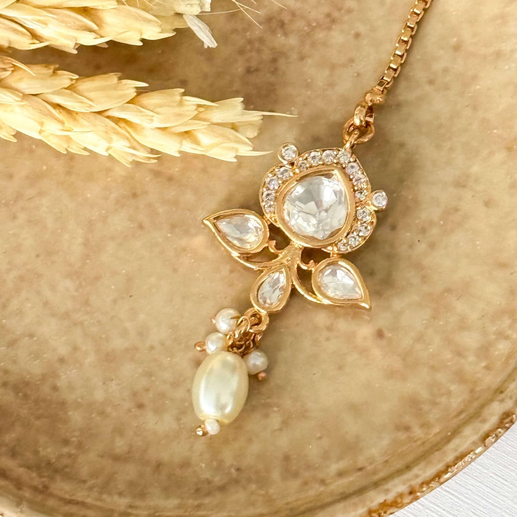 Maha Jhumke Set – Mother of Pearl - nk collection