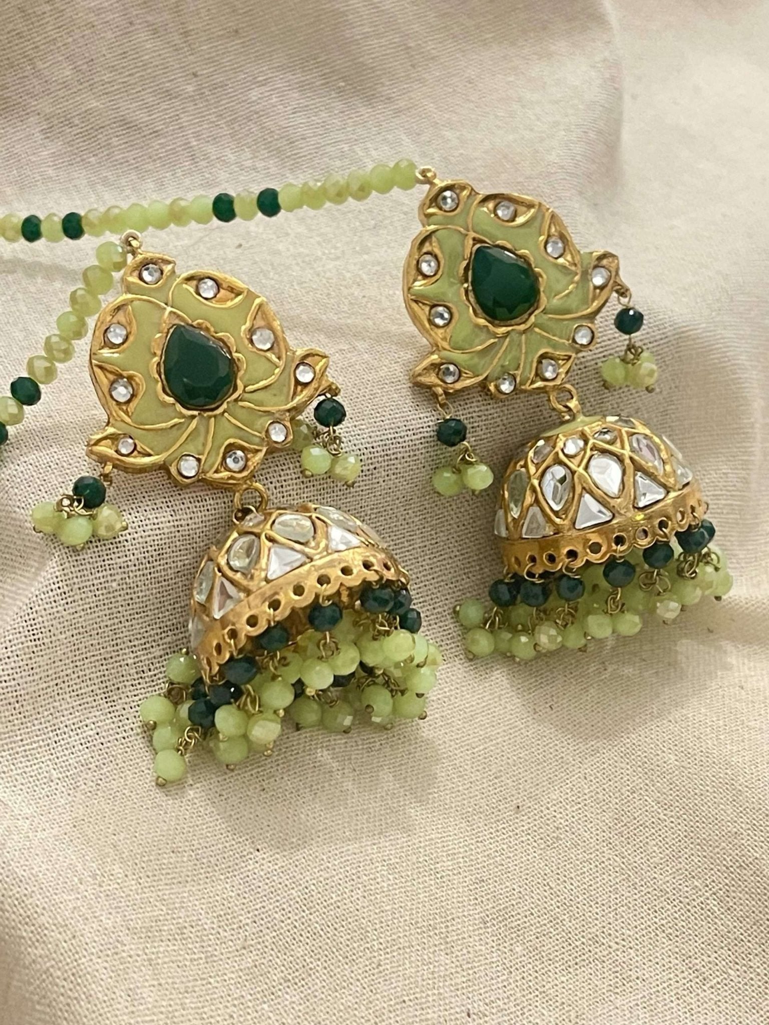 Meena Kundan Jhumke – Evergreen - nk collection