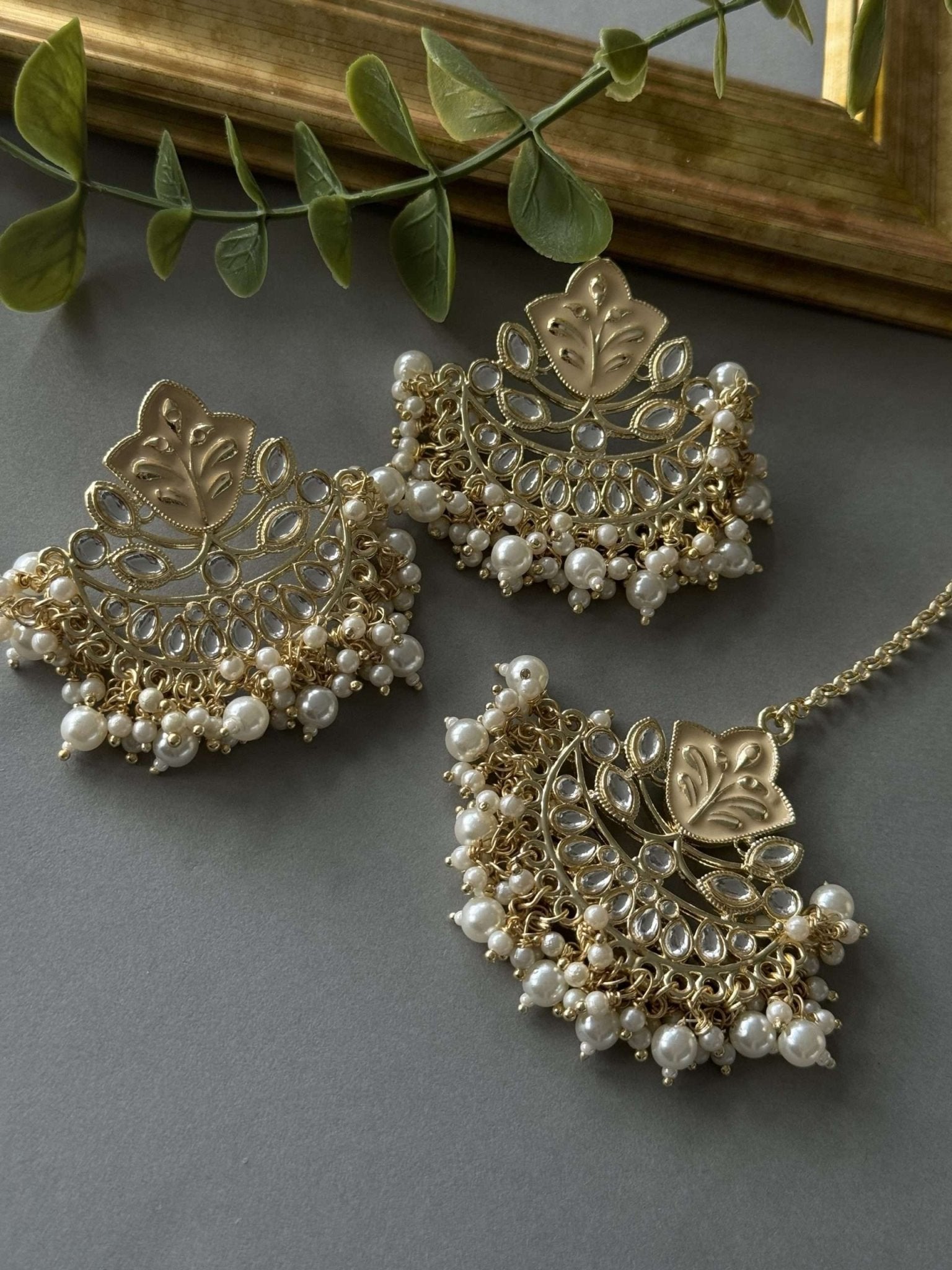 Meena Tikka Set – Cream - nk collection