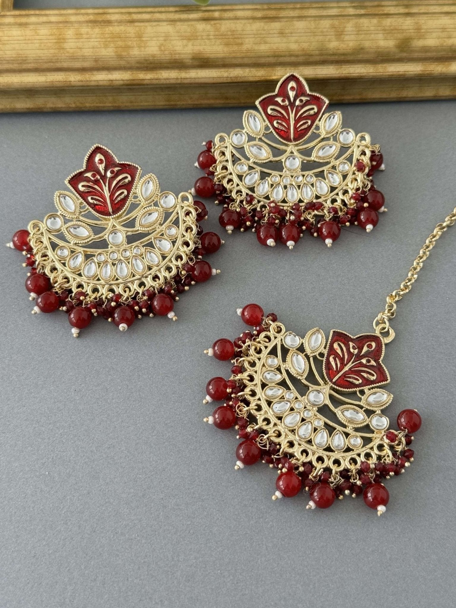 Meena Tikka Set – Red - nk collection