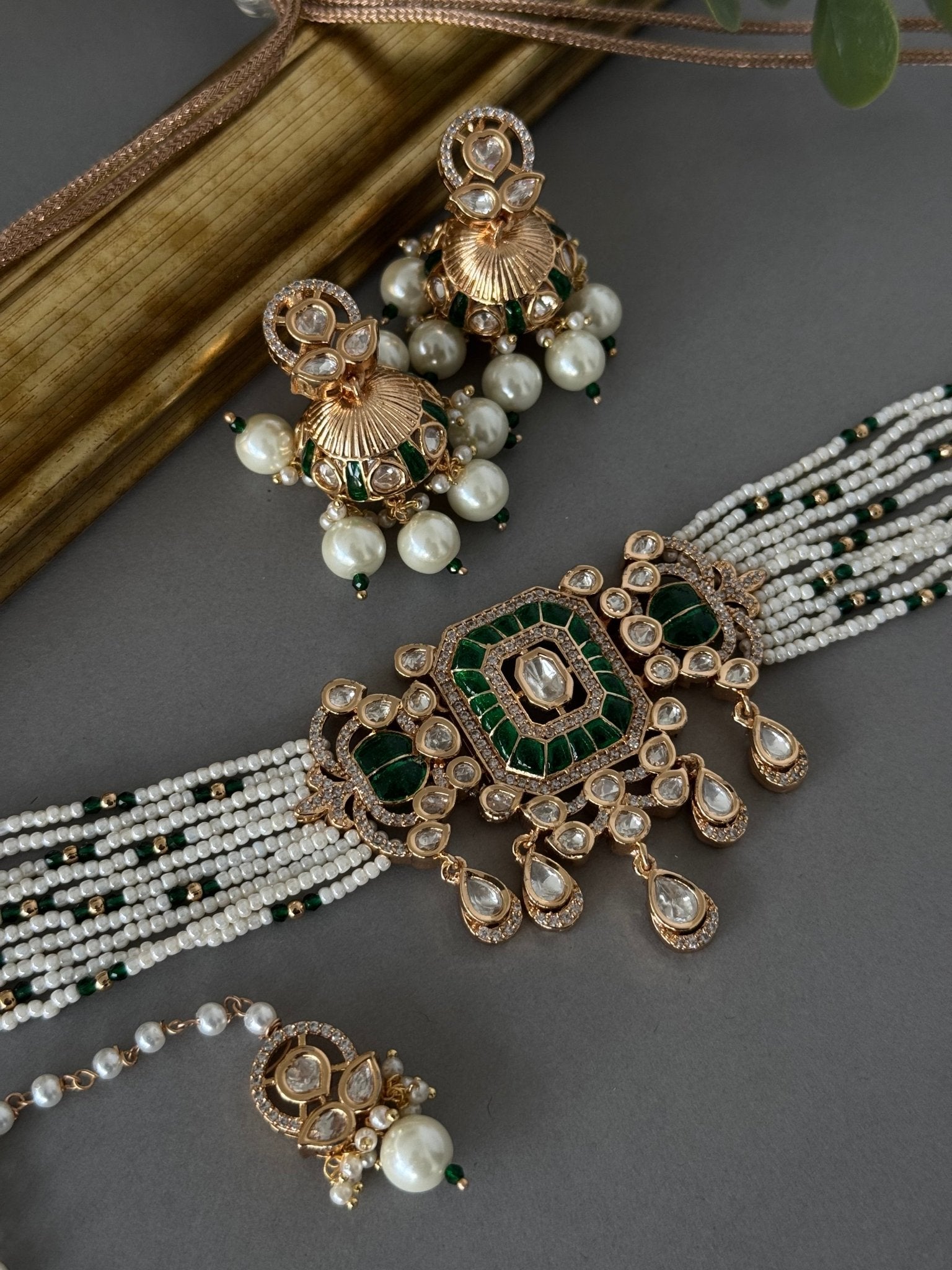 Mina Choker Set - Green - nk collection