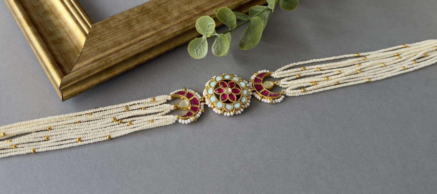 Mint Ruby Sheesh Patti Headband - nk collection