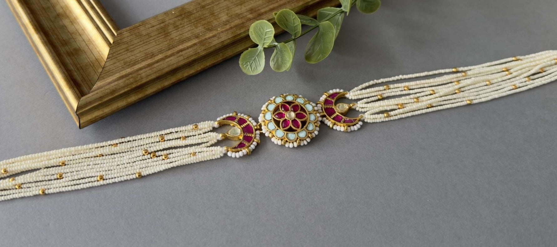 Mint Ruby Sheesh Patti Headband - nk collection