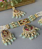 Multi Kundan Choker Set – Mint Drop - nk collection