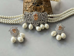 Oval Pearl Choker Set – Champagne - nk collection