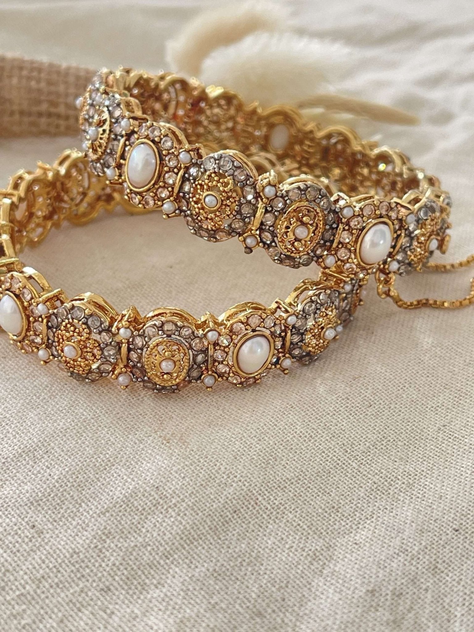 Oval Polki Pearl Kare - nk collection