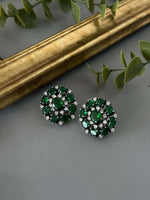 Oxidised Studs – Emerald - nk collection