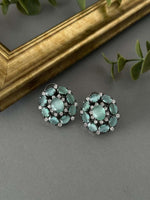Oxidised Studs – Mint - nk collection