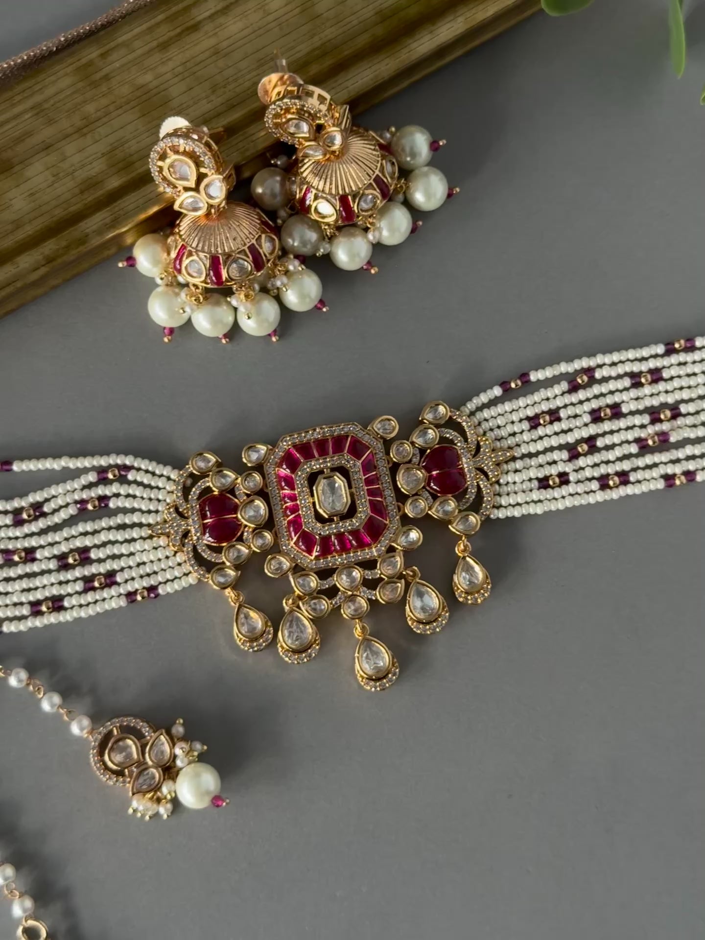 Mina Choker Set - Ruby