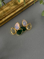 Quartz Leaf Studs - nk collection