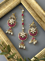 Ruby Pearl Tikka Set - nk collection