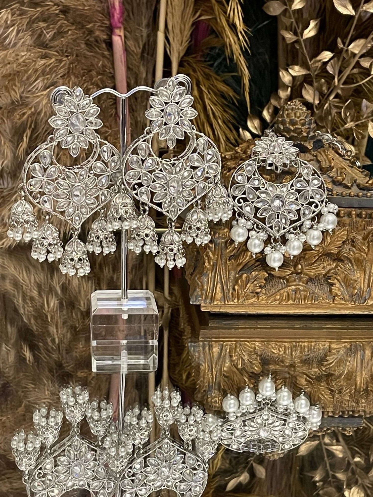 Silver Bali Jhumki Set - nk collection