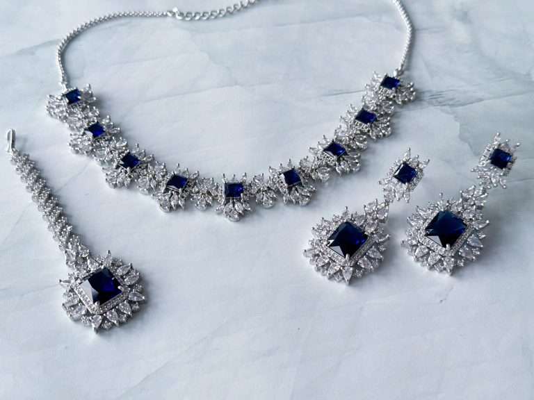 Silver Diamond Look – Sapphire - nk collection