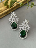 Silver Emerald Earrings - nk collection