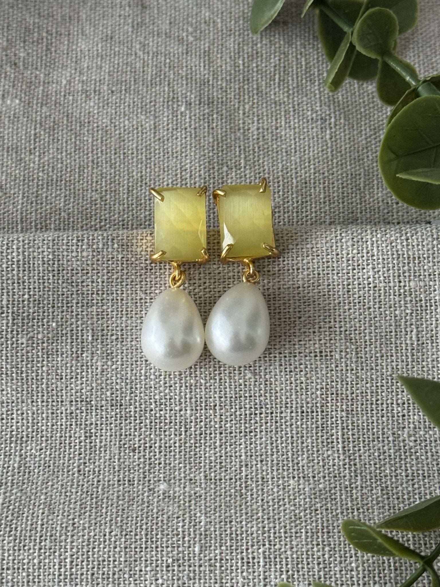 Sq Pearl Drop – Lemon - nk collection