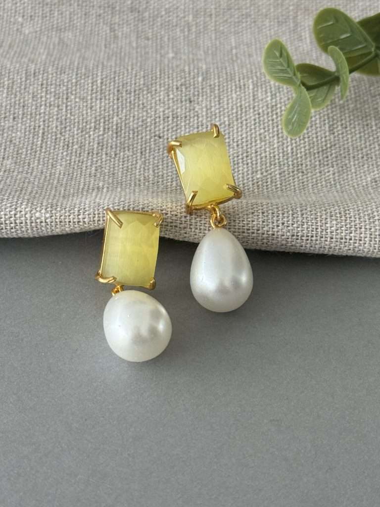 Sq Pearl Drop – Lemon - nk collection
