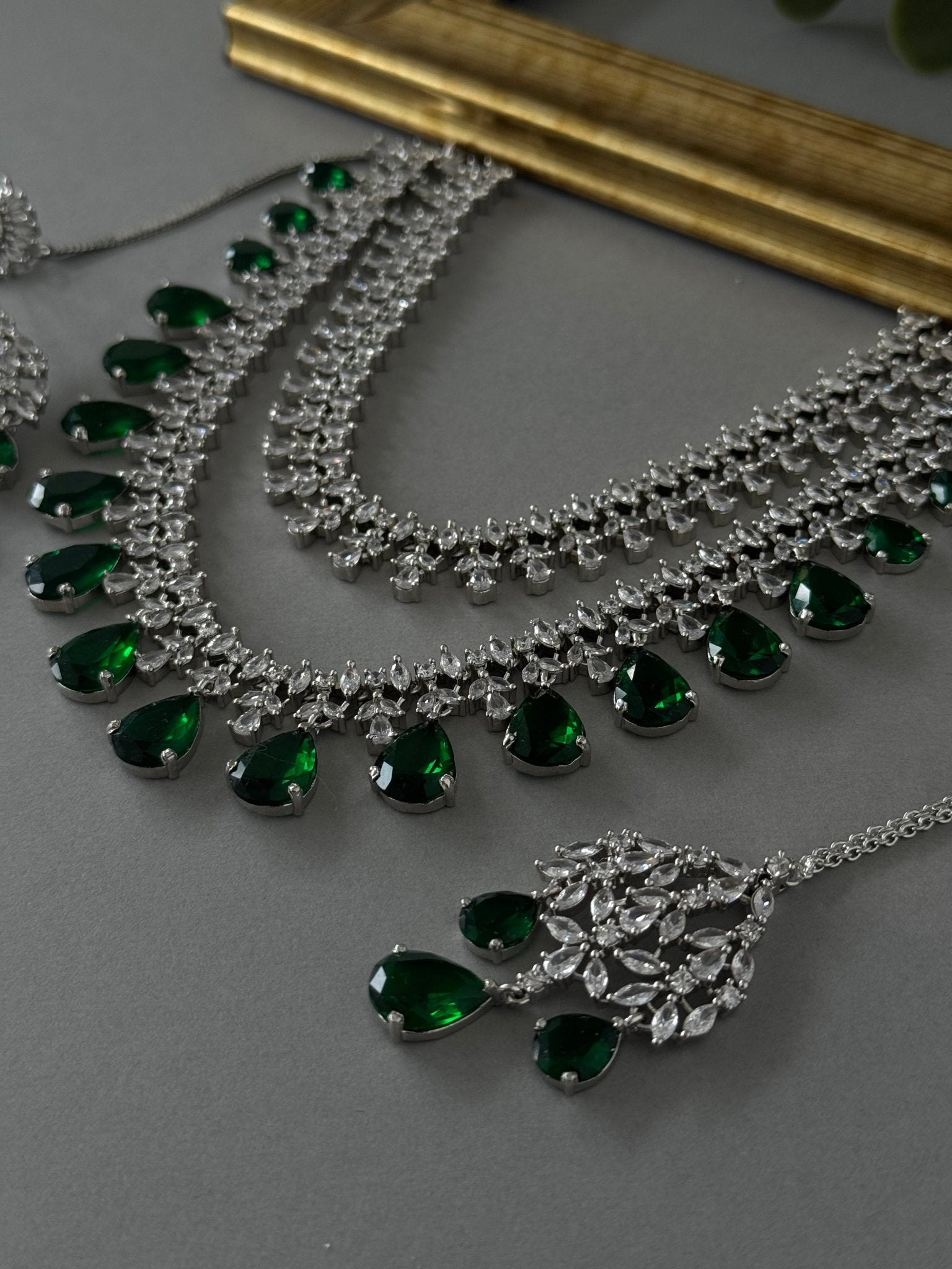 Tiana Double Drop – Emerald Green - nk collection