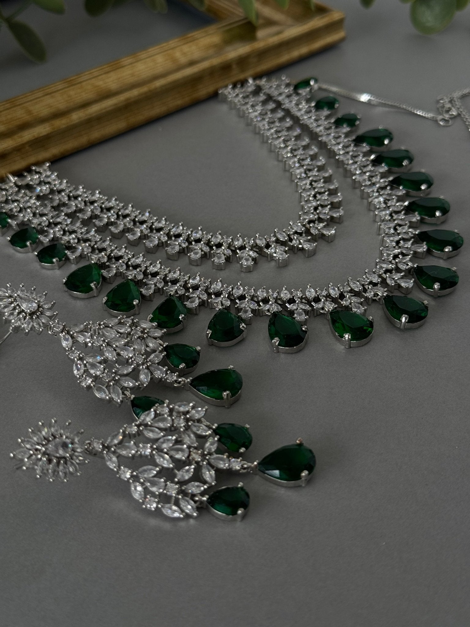Tiana Double Drop – Emerald Green - nk collection