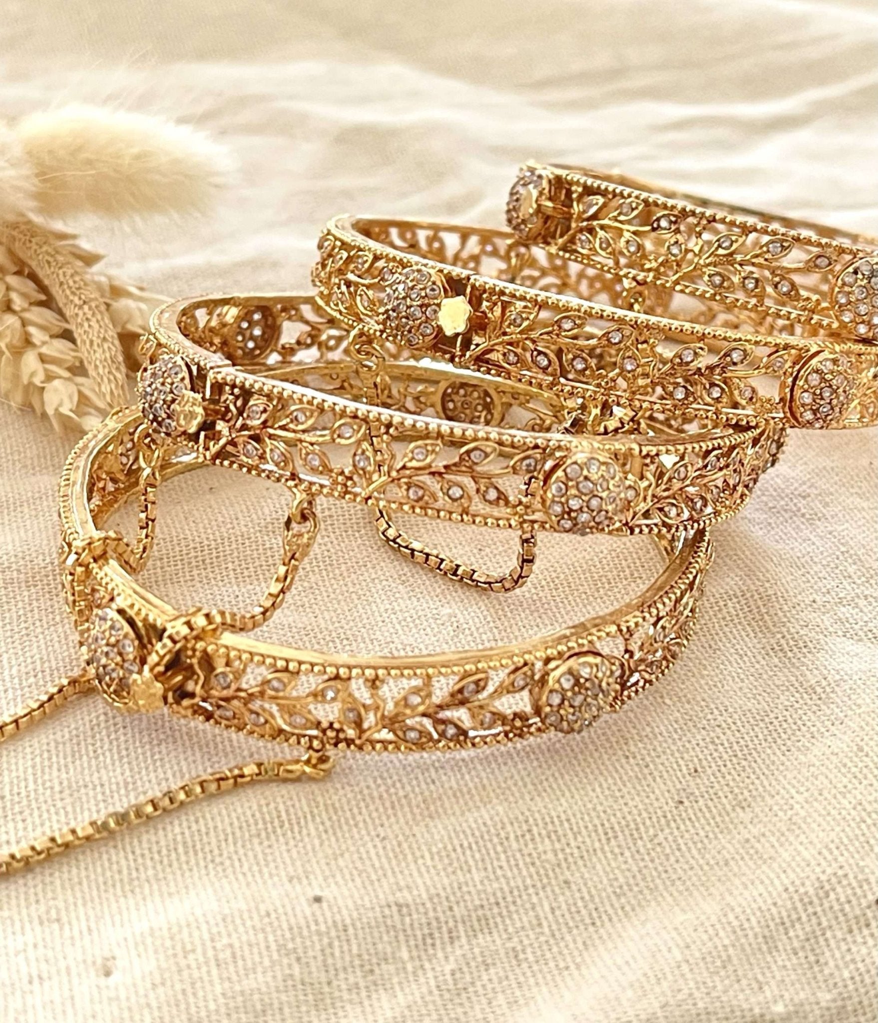 Zircon Handmade Bangles set of 4 - nk collection