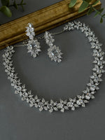 Zircon Silver Necklace Set - nk collection