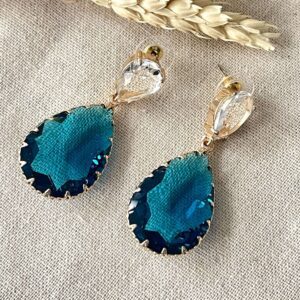 Iridescent Pear Drops – Teal Blue
