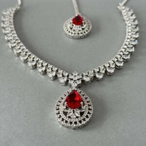 Aniya Pear Drop Necklace – Ruby