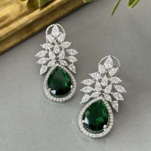Silver Emerald Earrings