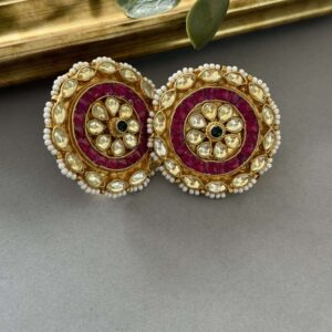 Kundan Ruby & Green Oversized Tops