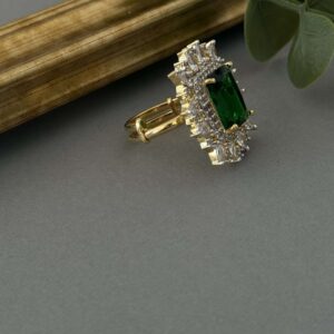 Two Tone Emerald Ring