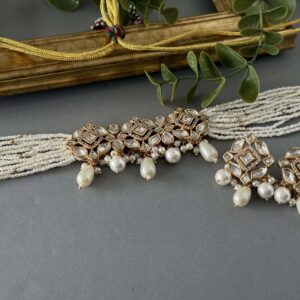 Pearl Zircon Choker Set