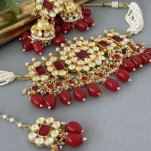 Kundan Choker Set – Red