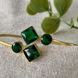 Diamond AD Bangle – Emerald Green