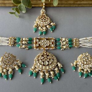 Green Onyx Kundan Choker Set