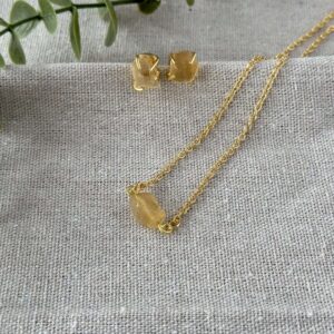 ESK Citrine Gemstone Pendant Set